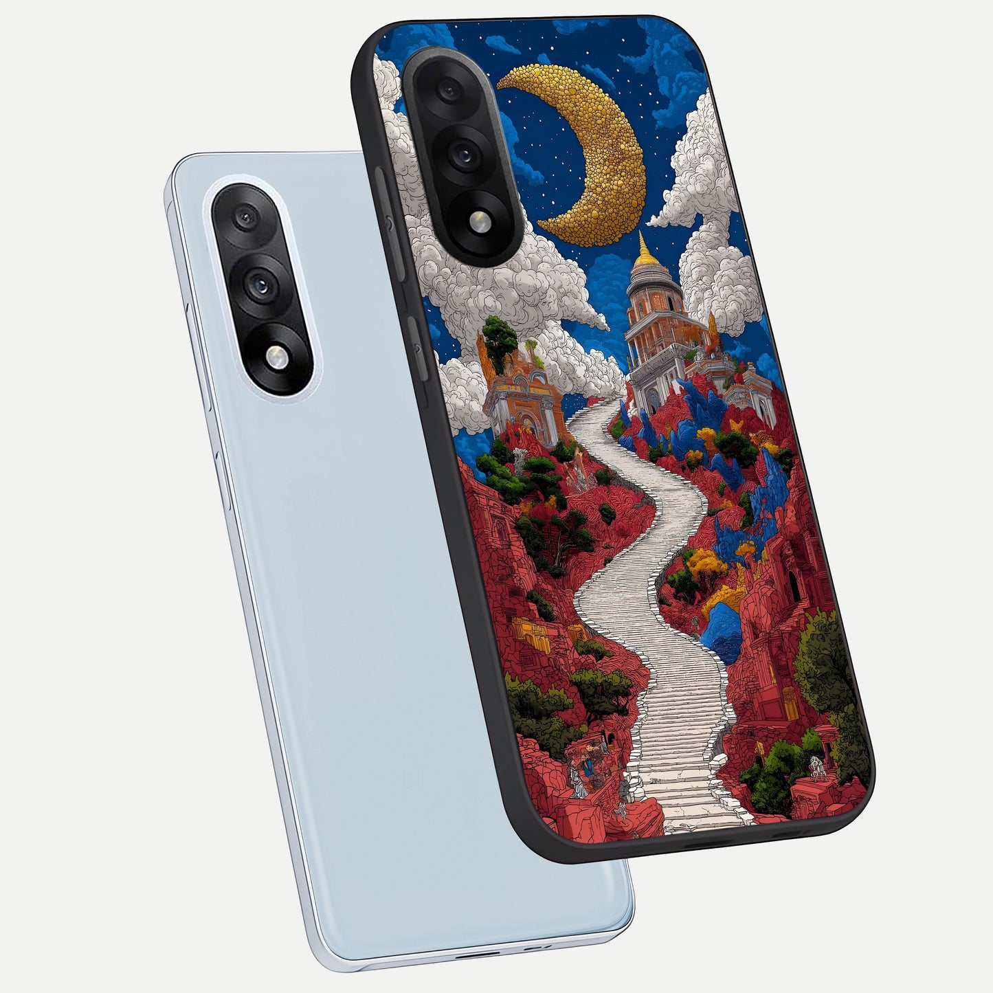  Heavenly Moon Path phone case For Oneplus Nord 5 showing premium glass back cover with detailed artwork