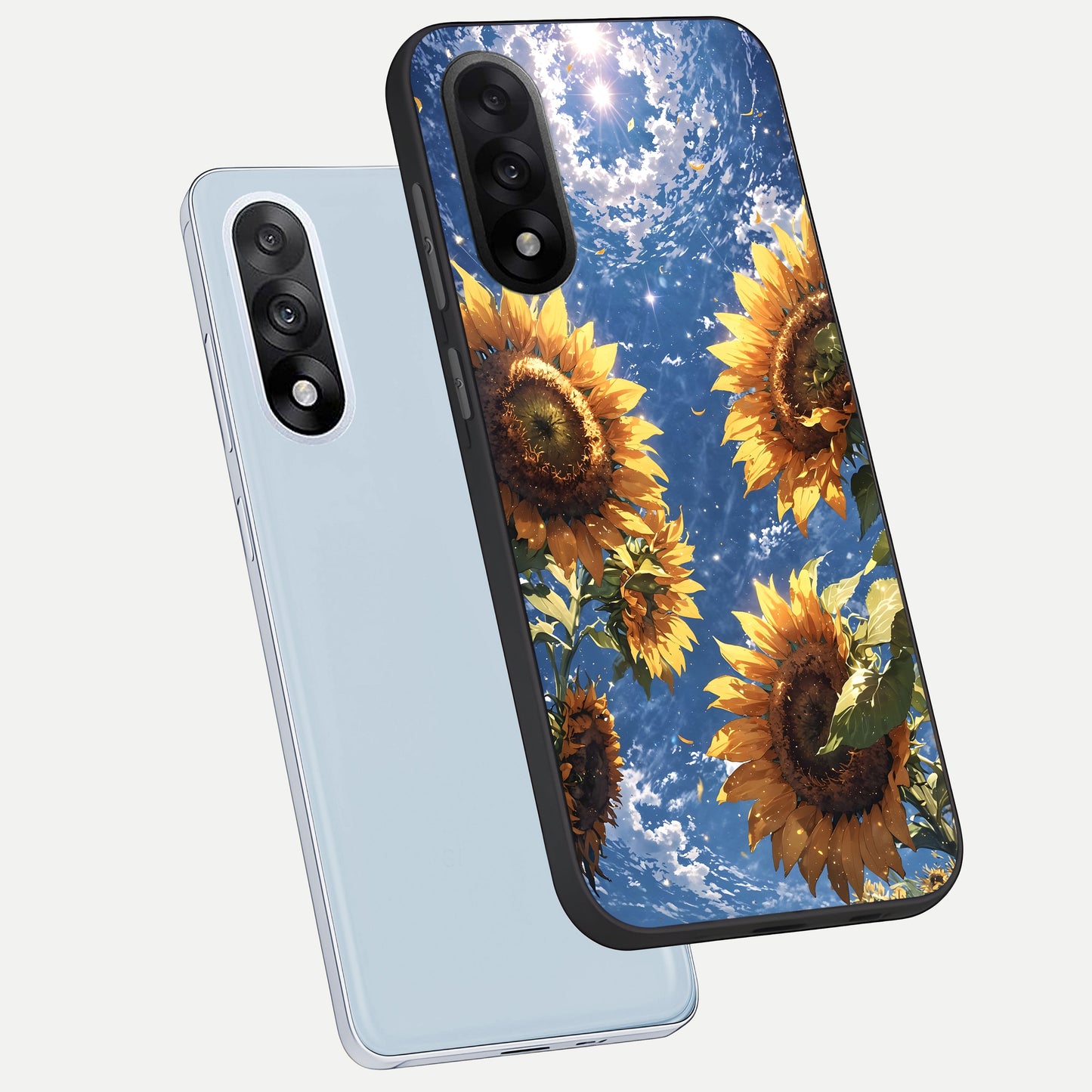  Heavenly Sunflower Rise phone case For Oneplus Nord 5 showing premium glass back cover with detailed artwork
