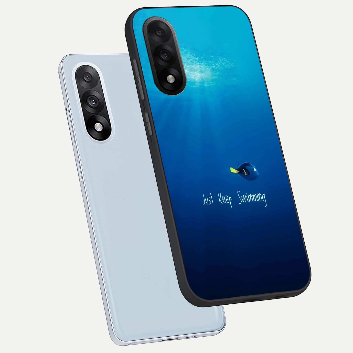  Just Keep Swimming phone case For Oneplus Nord 5 showing premium glass back cover with detailed artwork