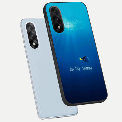  Just Keep Swimming phone case For Oneplus Nord 5 showing premium glass back cover with detailed artwork