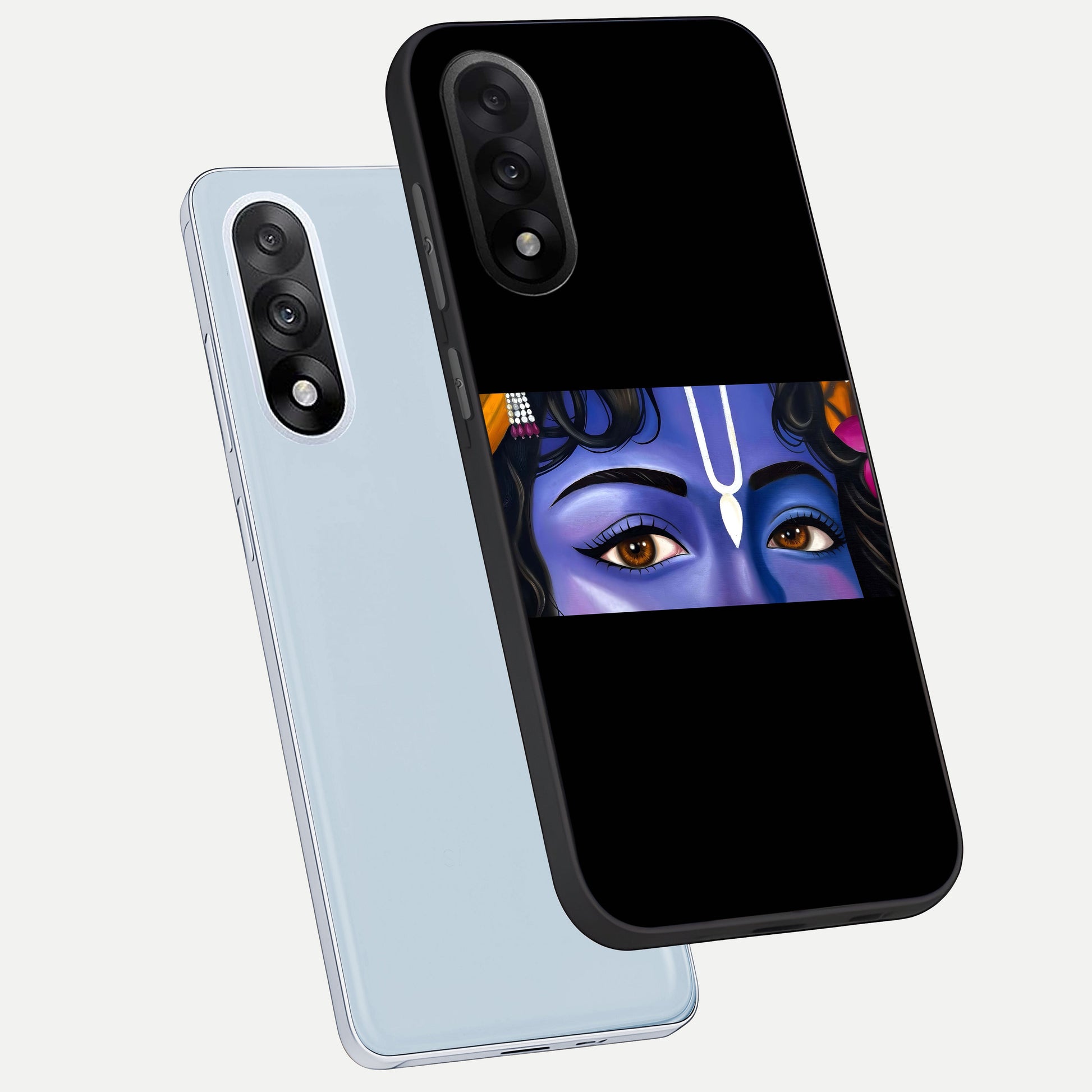  Krishna Eye phone case For Oneplus Nord 5 showing premium glass back cover with detailed artwork