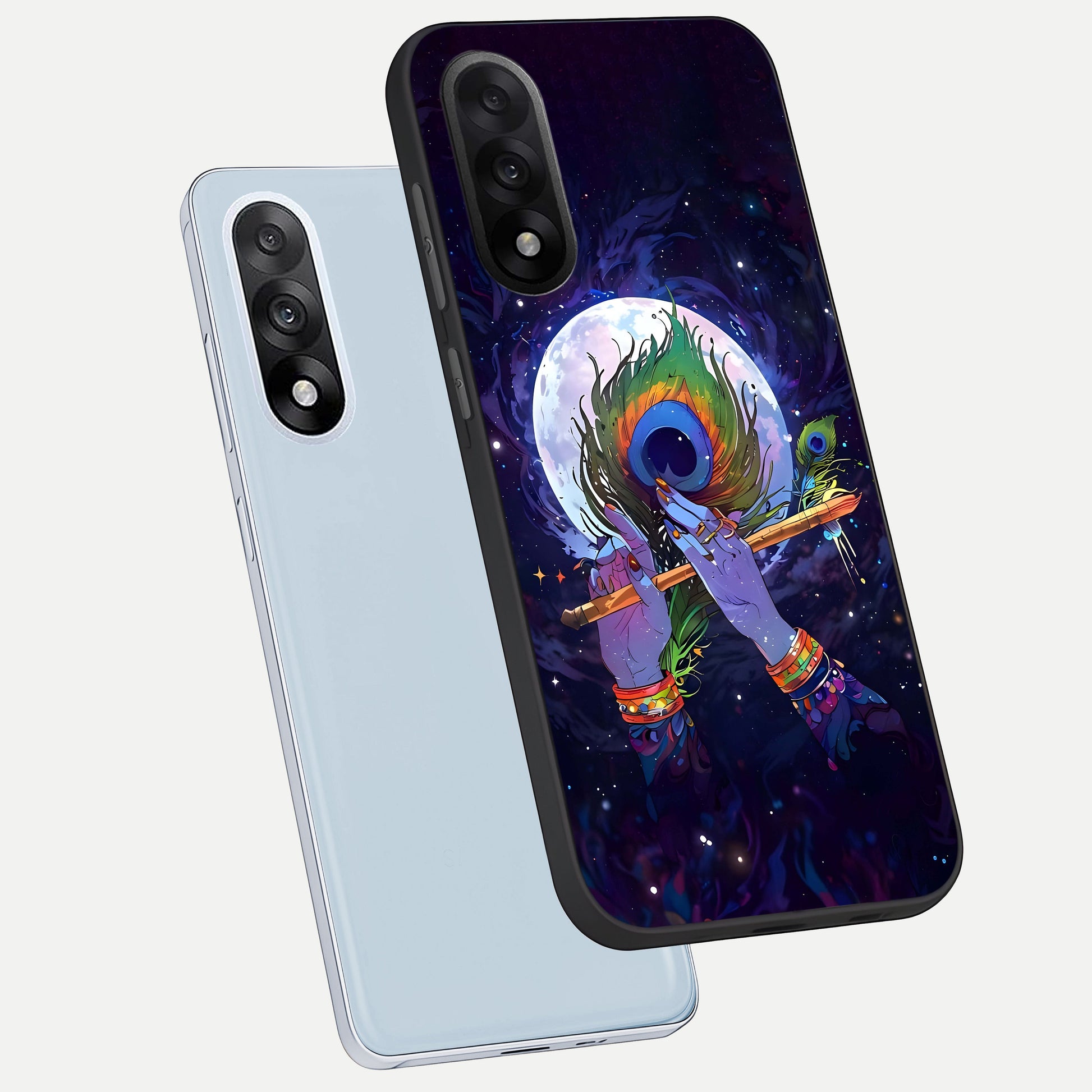  Krishna Hands Art phone case For Oneplus Nord 5 showing premium glass back cover with detailed artwork
