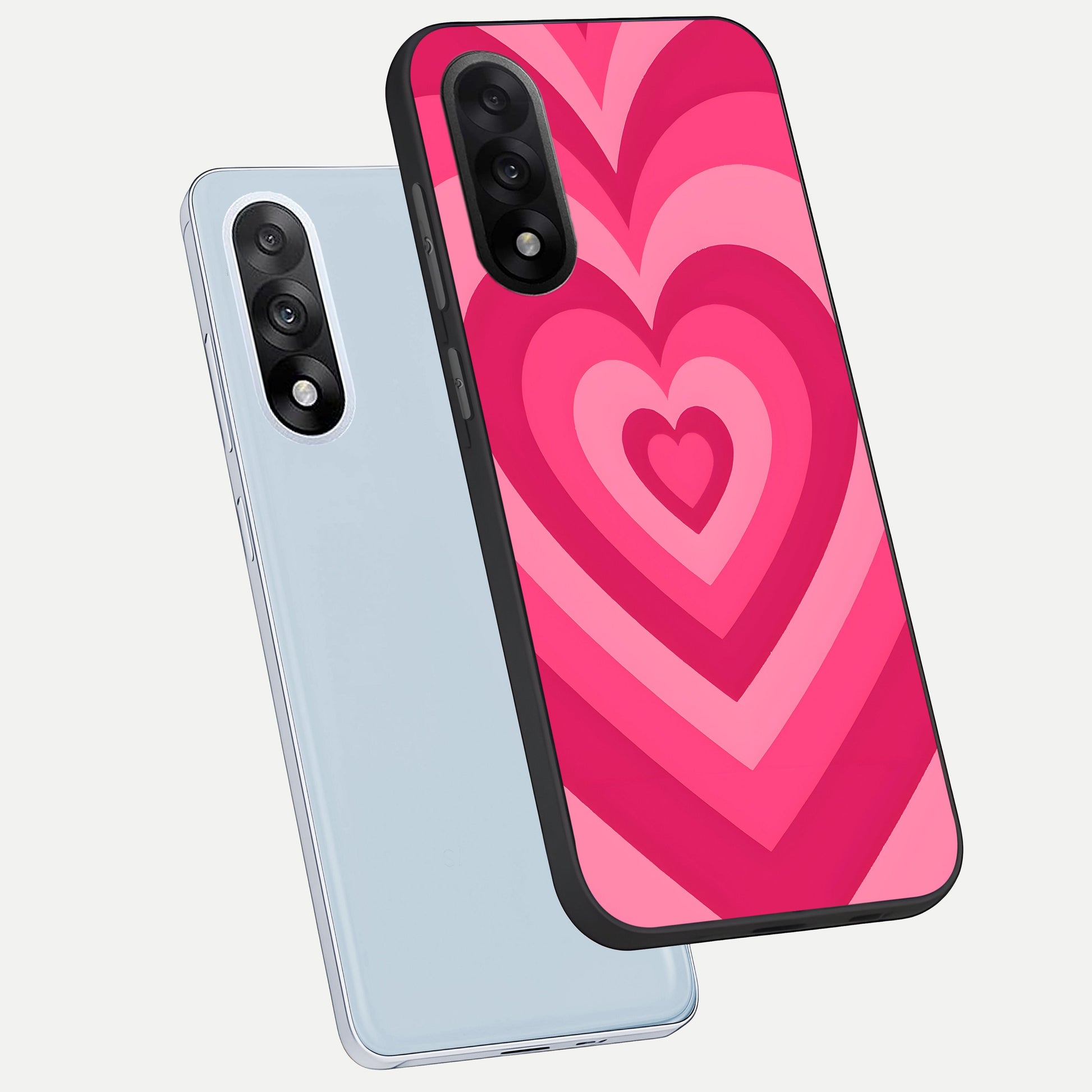  Layered Love Hearts phone case For Oneplus Nord 5 showing premium glass back cover with detailed artwork