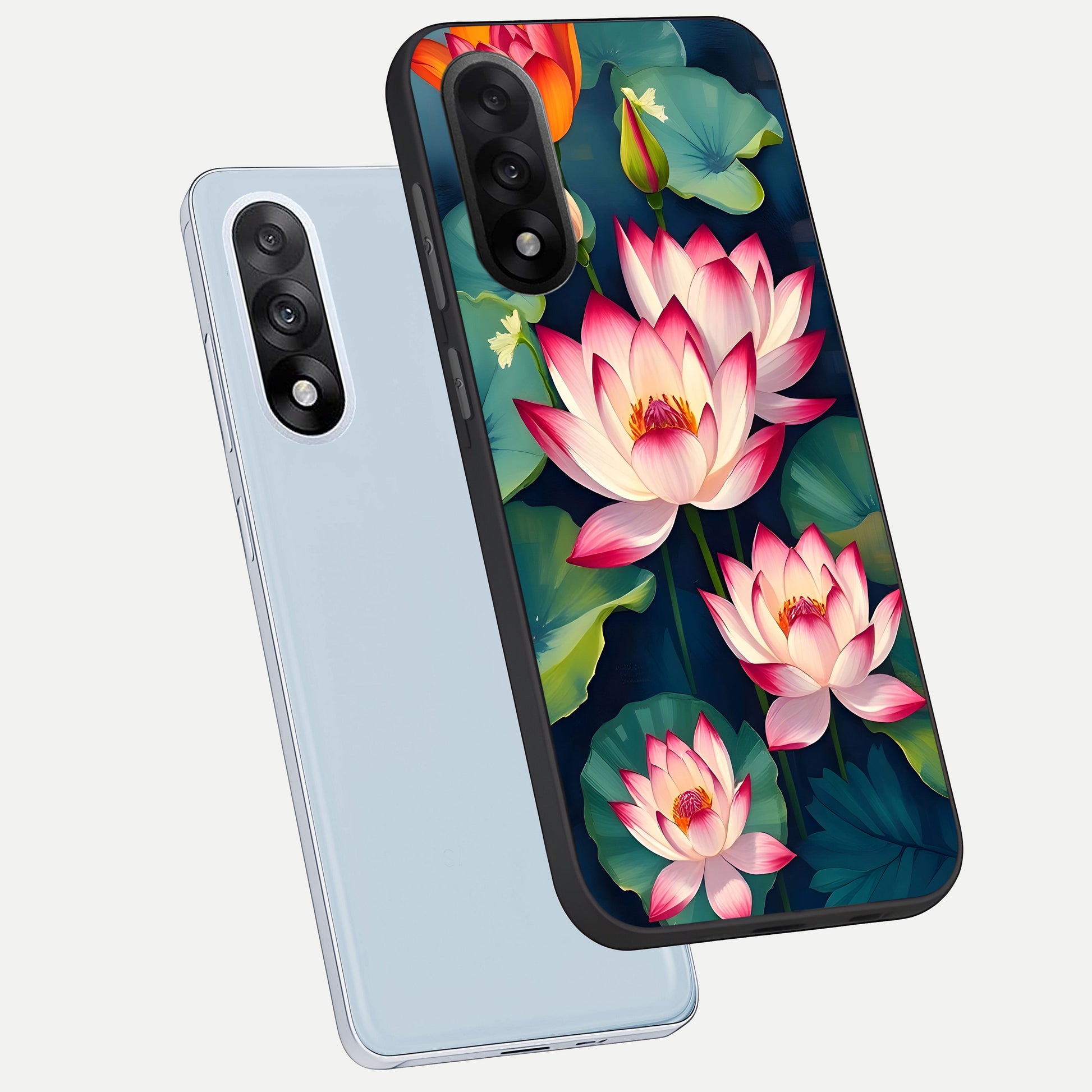  Lotus Dream Serenity phone case For Oneplus Nord 5 showing premium glass back cover with detailed artwork