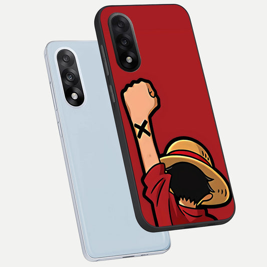  Luffy X Spirit phone case For Oneplus Nord 5 showing premium glass back cover with detailed artwork