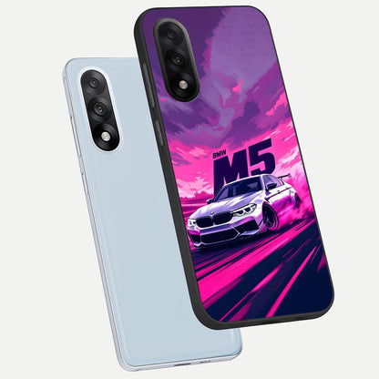  MS Neon Car phone case For Oneplus Nord 5 showing premium glass back cover with detailed artwork