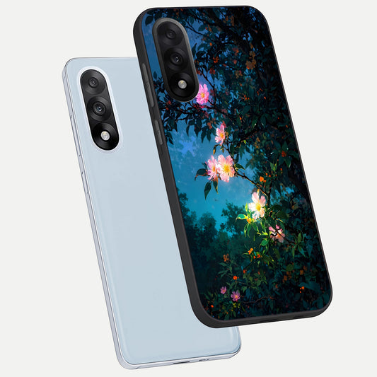  Midnight Bloom Glow phone case For Oneplus Nord 5 showing premium glass back cover with detailed artwork