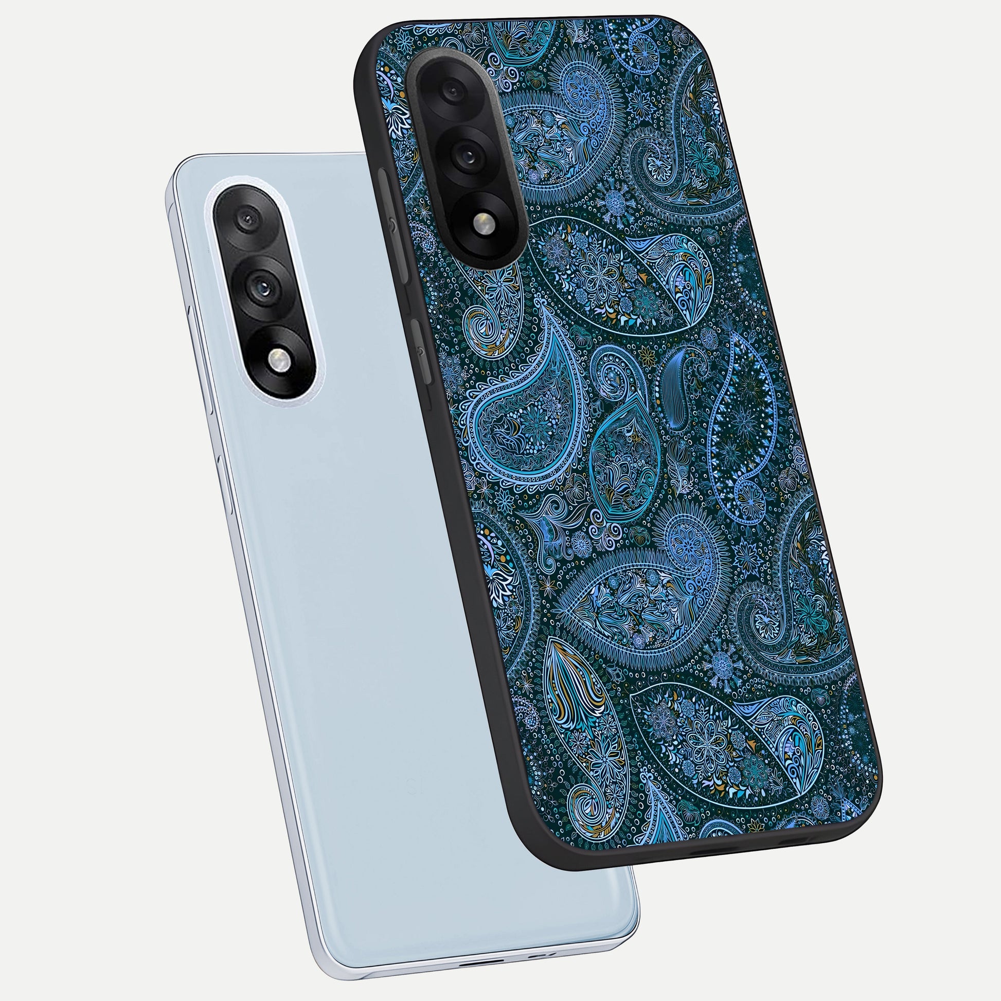  Midnight Paisley Glow phone case For Oneplus Nord 5 showing premium glass back cover with detailed artwork