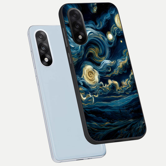  Midnight Sky Whirl phone case For Oneplus Nord 5 showing premium glass back cover with detailed artwork