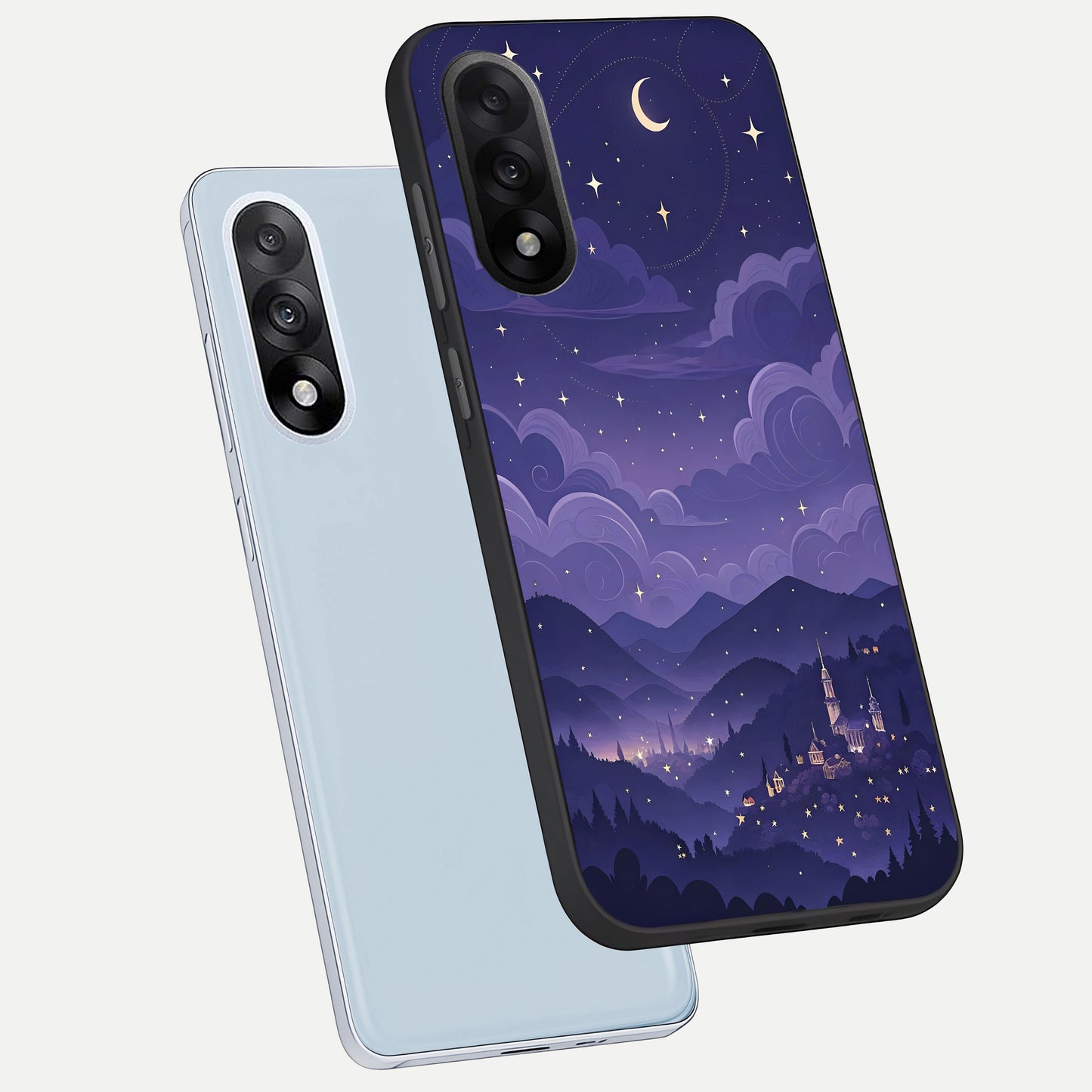  Minimal Night View phone case For Oneplus Nord 5 showing premium glass back cover with detailed artwork