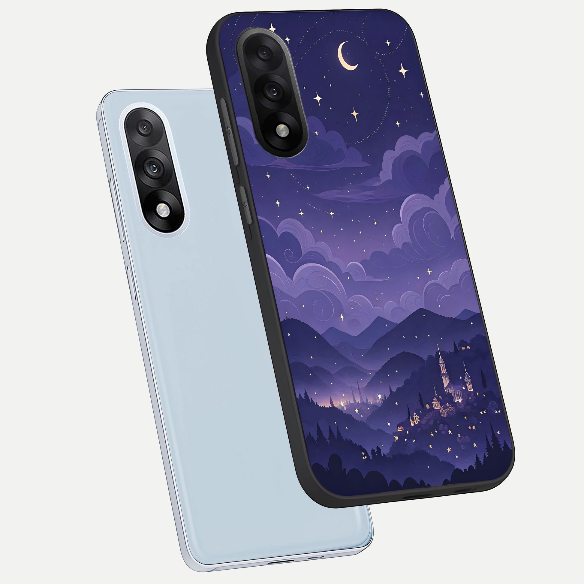  Minimal Night View phone case For Oneplus Nord 5 showing premium glass back cover with detailed artwork