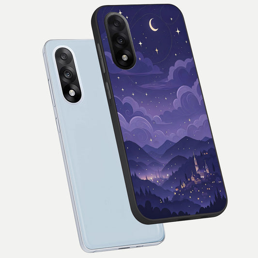  Minimal Night View phone case For Oneplus Nord 5 showing premium glass back cover with detailed artwork