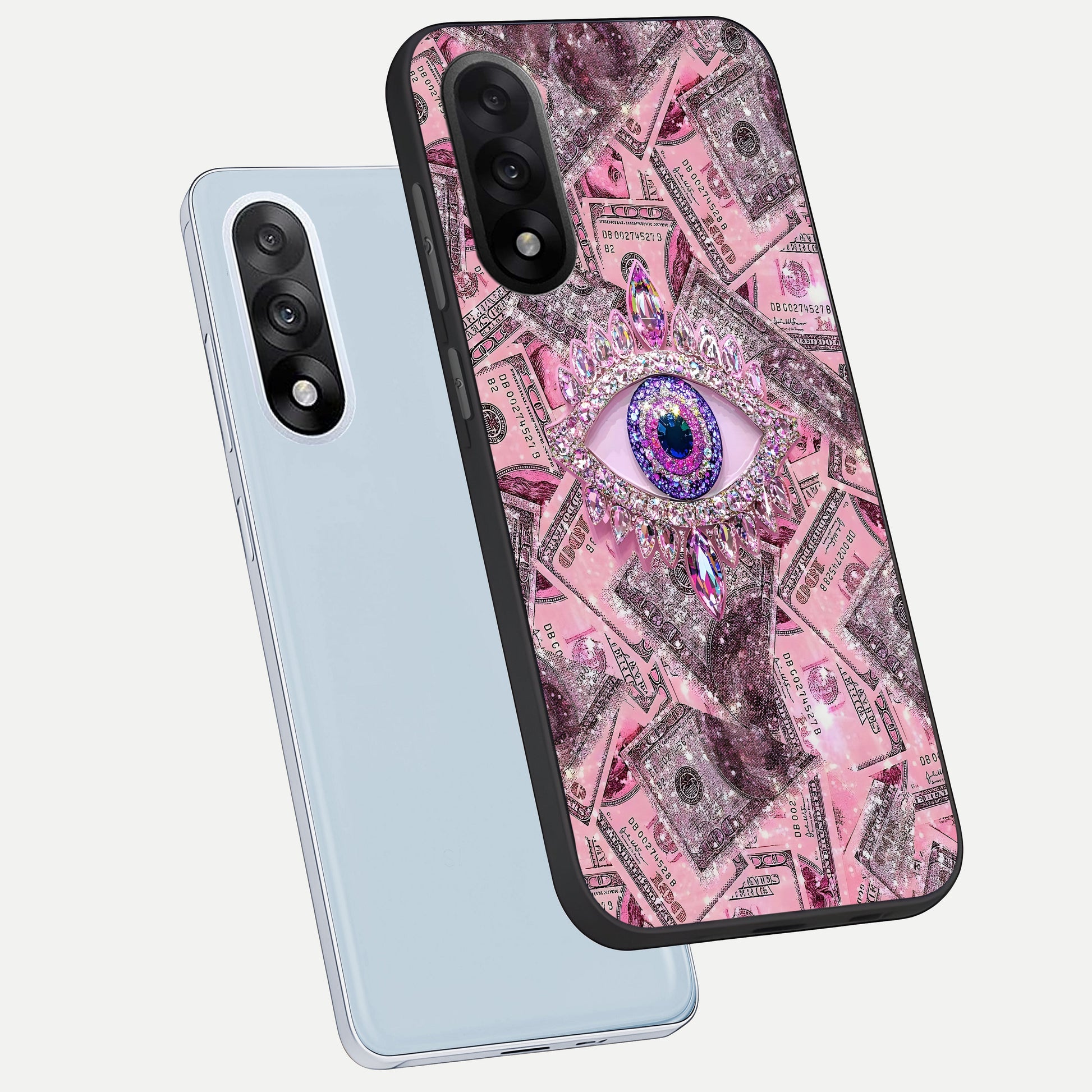  Money Eye Luxe phone case For Oneplus Nord 5 showing premium glass back cover with detailed artwork