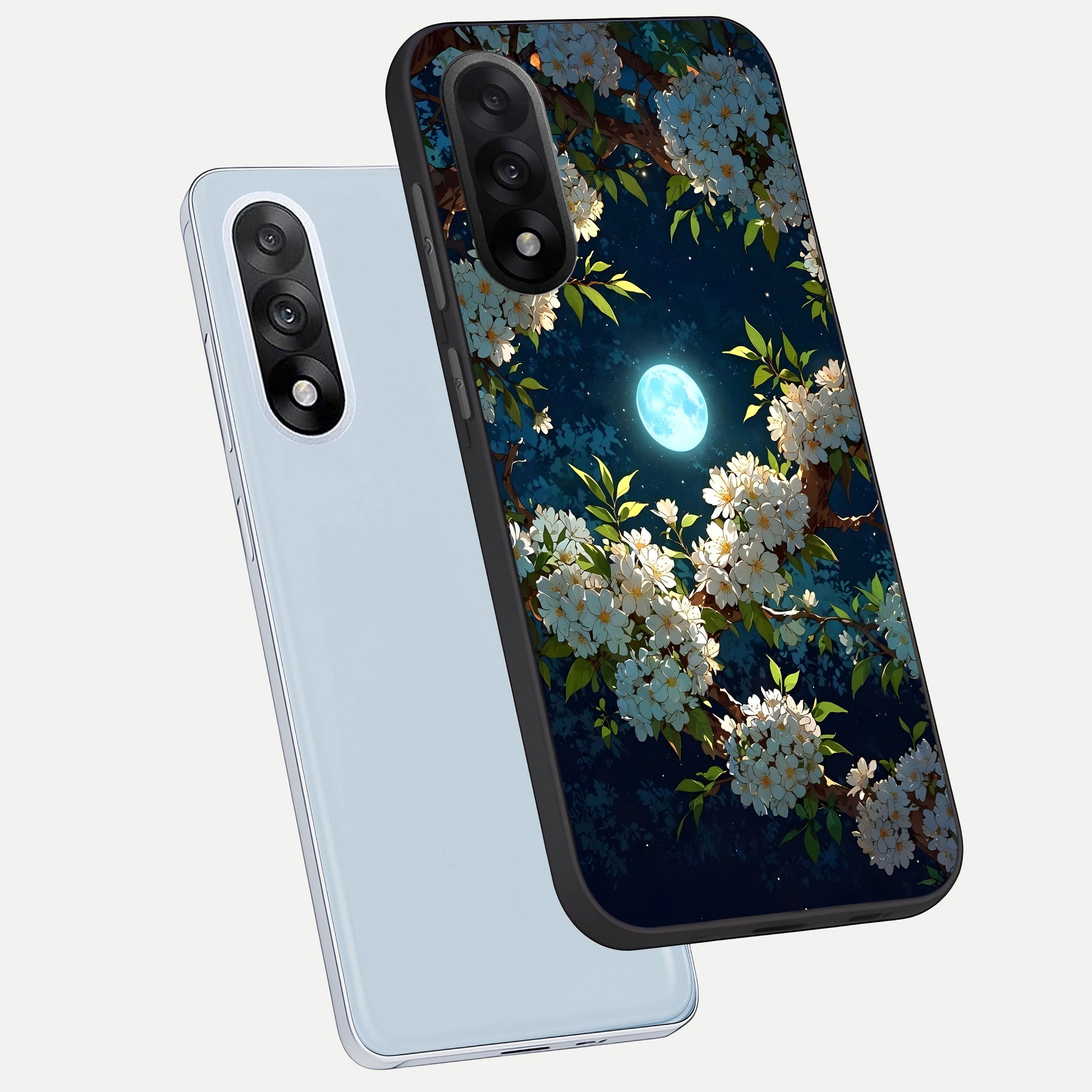  Moonlit Blossom Dream phone case For Oneplus Nord 5 showing premium glass back cover with detailed artwork