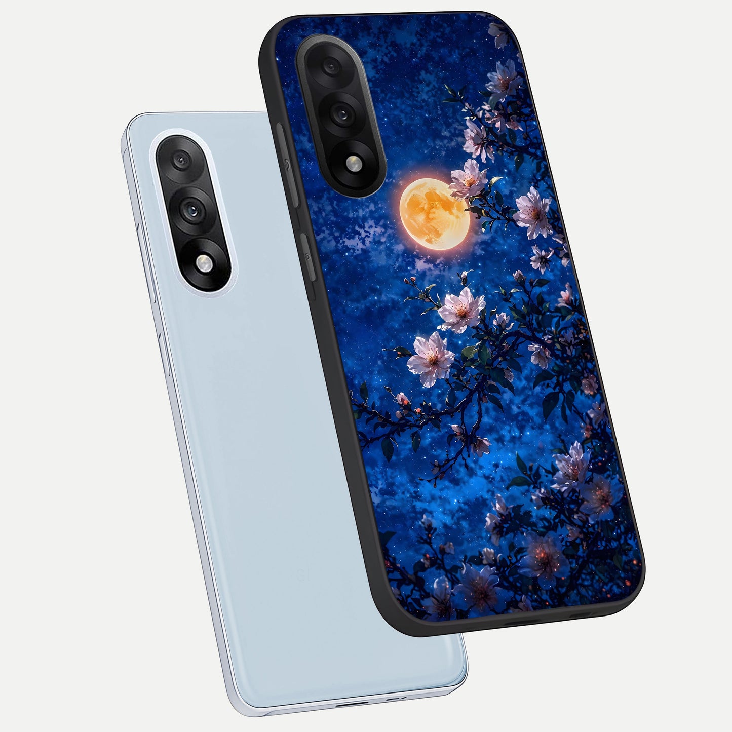  Moonlit Blossoms Night phone case For Oneplus Nord 5 showing premium glass back cover with detailed artwork