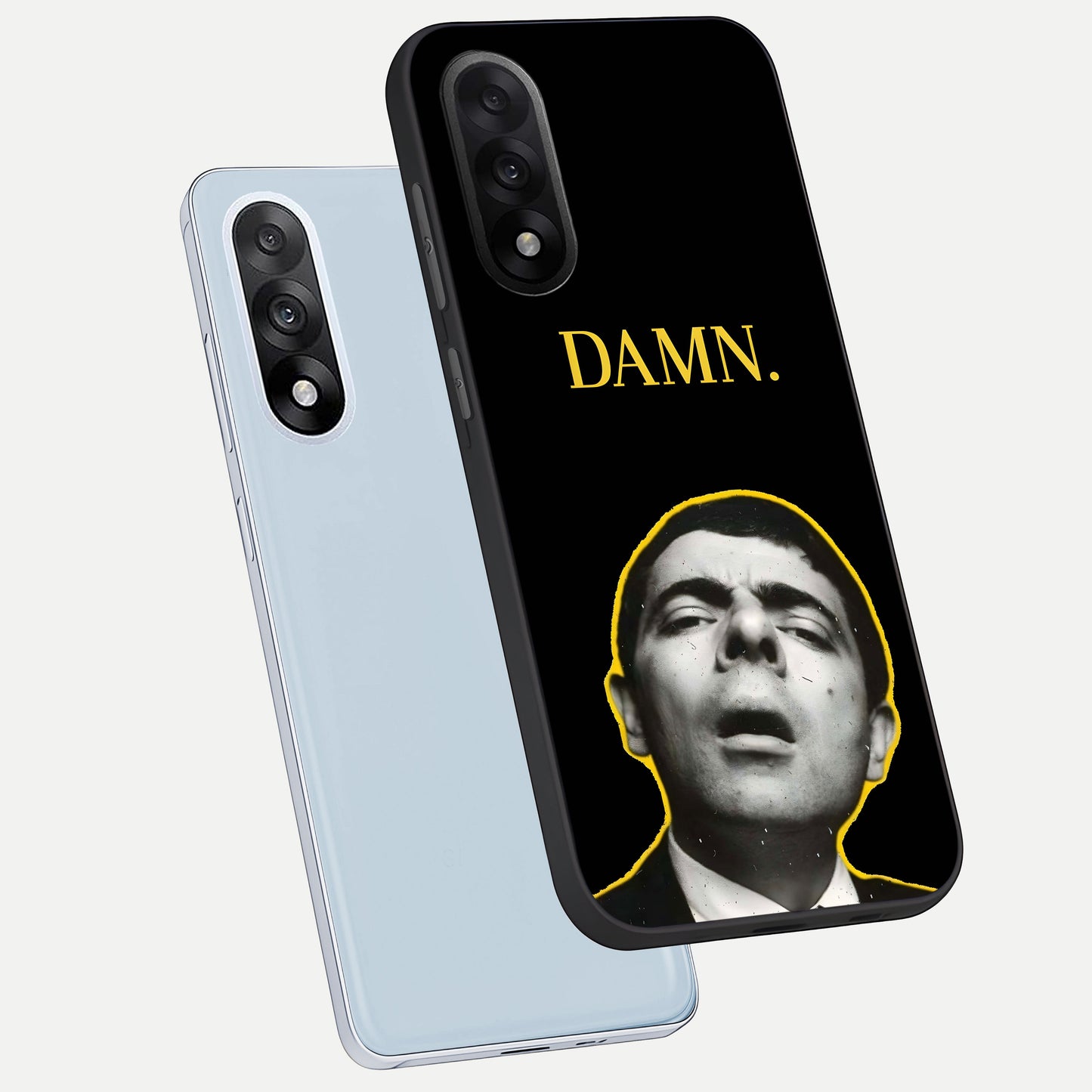  Mr Bean Damn phone case For Oneplus Nord 5 showing premium glass back cover with detailed artwork