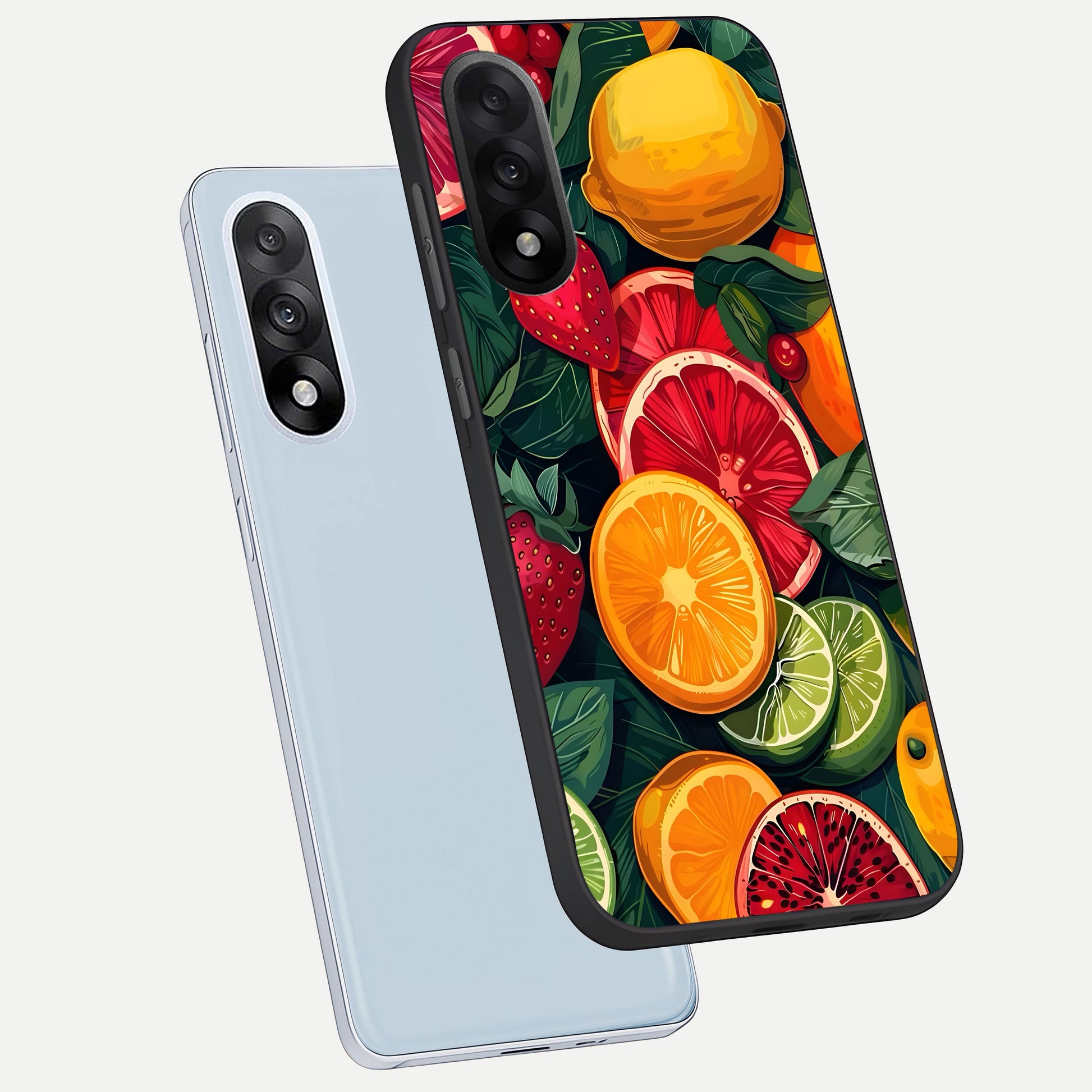  Multiple Fruits phone case For Oneplus Nord 5 showing premium glass back cover with detailed artwork
