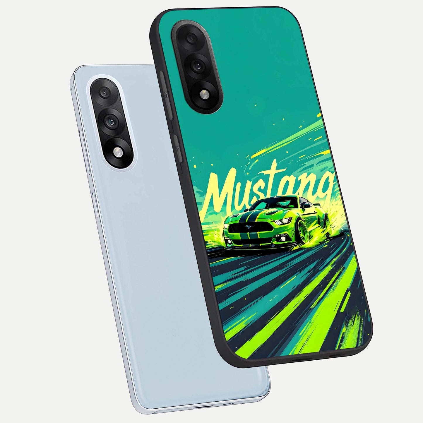  Mustang Bang phone case For Oneplus Nord 5 showing premium glass back cover with detailed artwork