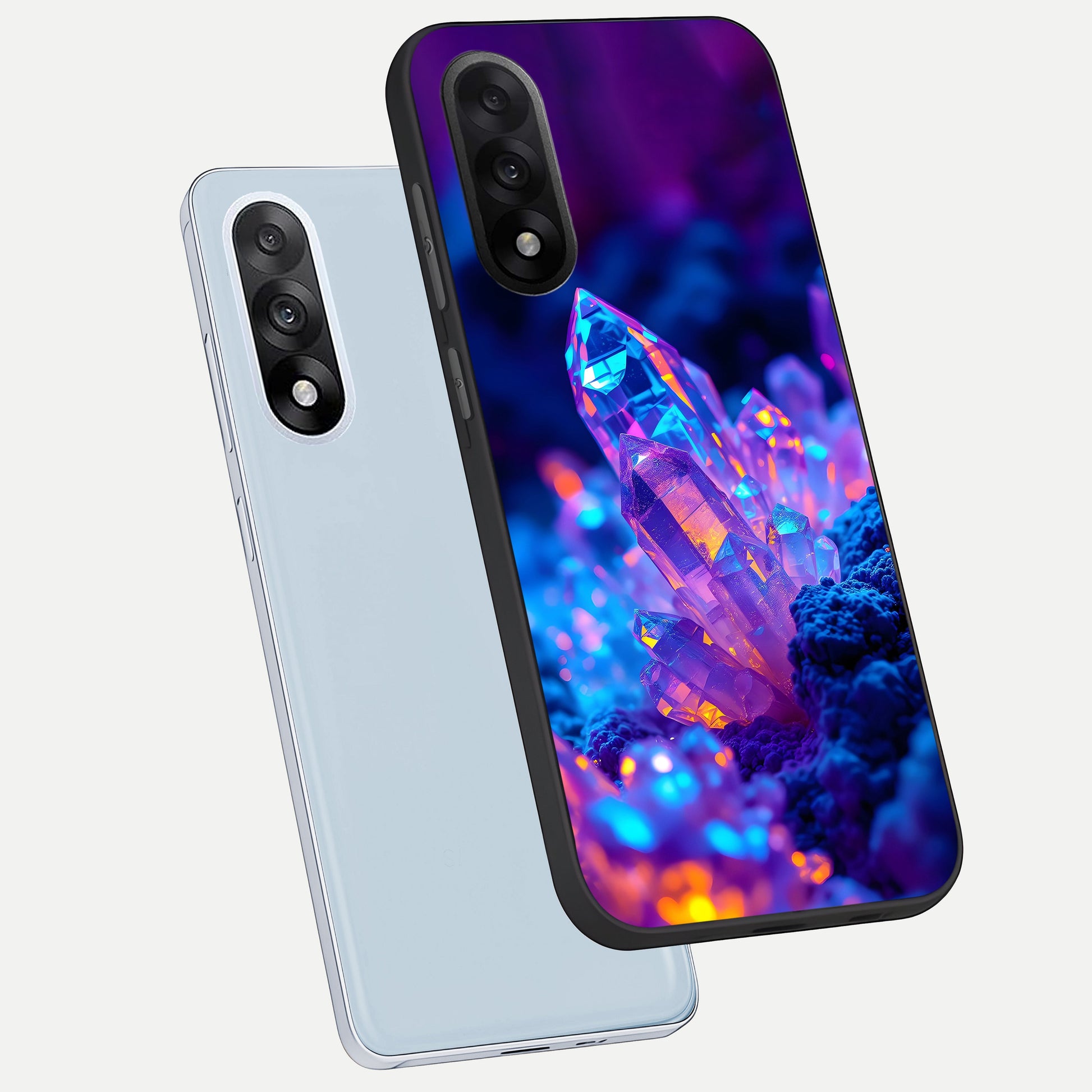  Neon Aura Shards phone case For Oneplus Nord 5 showing premium glass back cover with detailed artwork