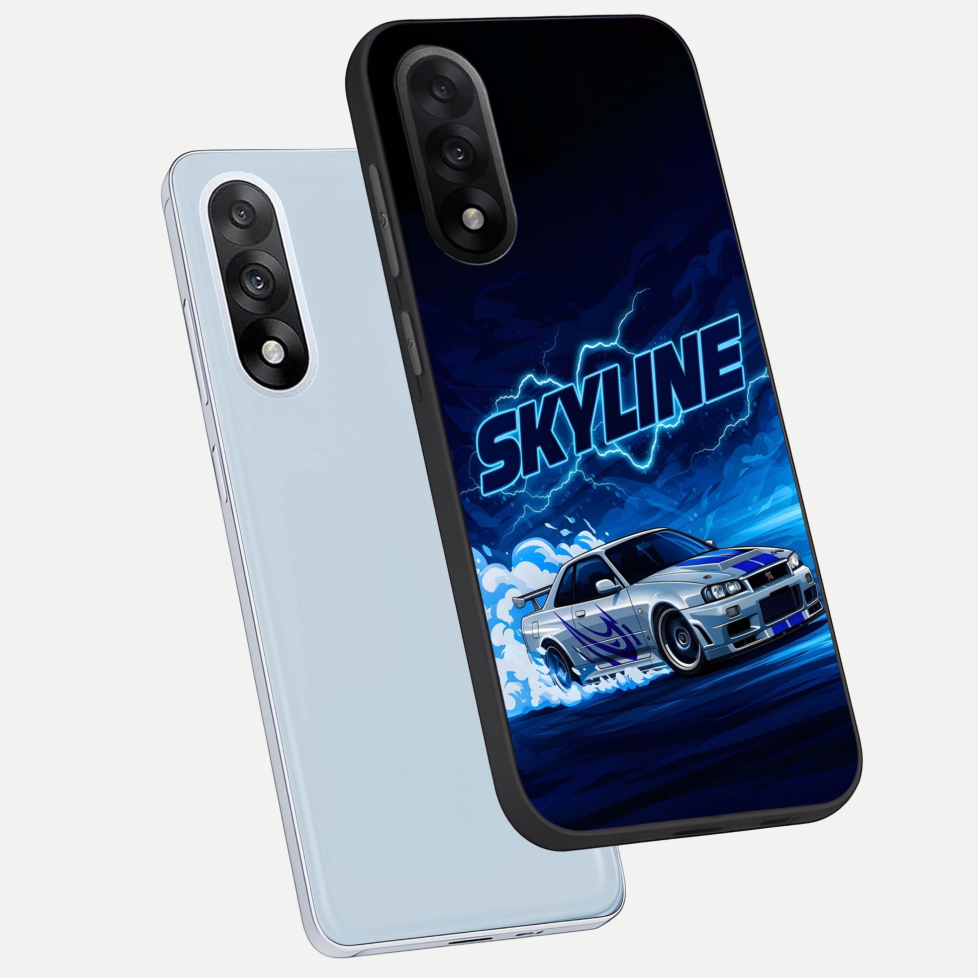  Neon Drift Beast phone case For Oneplus Nord 5 showing premium glass back cover with detailed artwork