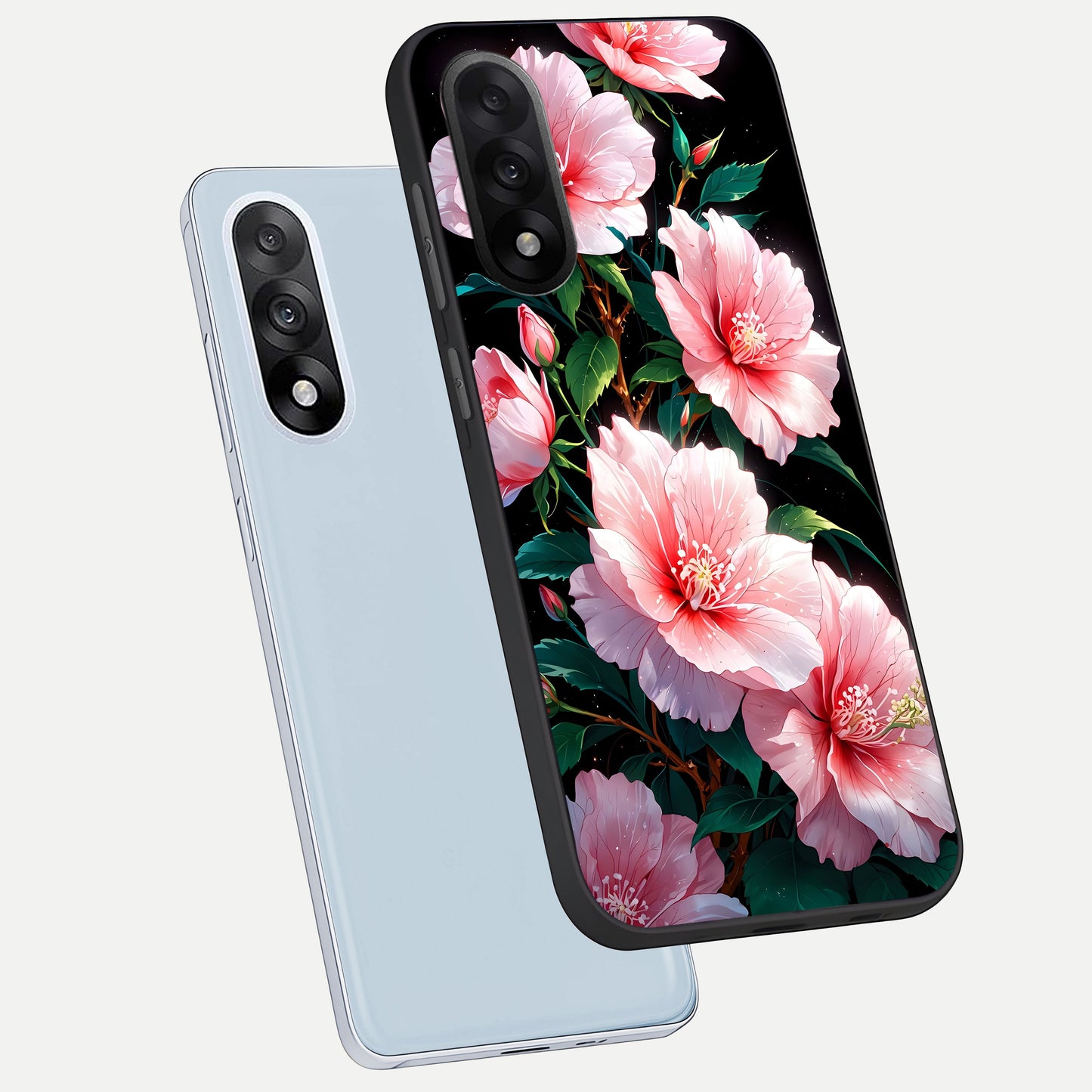  Peach Flower phone case For Oneplus Nord 5 showing premium glass back cover with detailed artwork