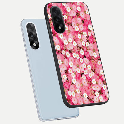  Pink Daisy Bliss phone case For Oneplus Nord 5 showing premium glass back cover with detailed artwork