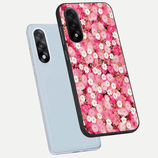  Pink Daisy Bliss phone case For Oneplus Nord 5 showing premium glass back cover with detailed artwork