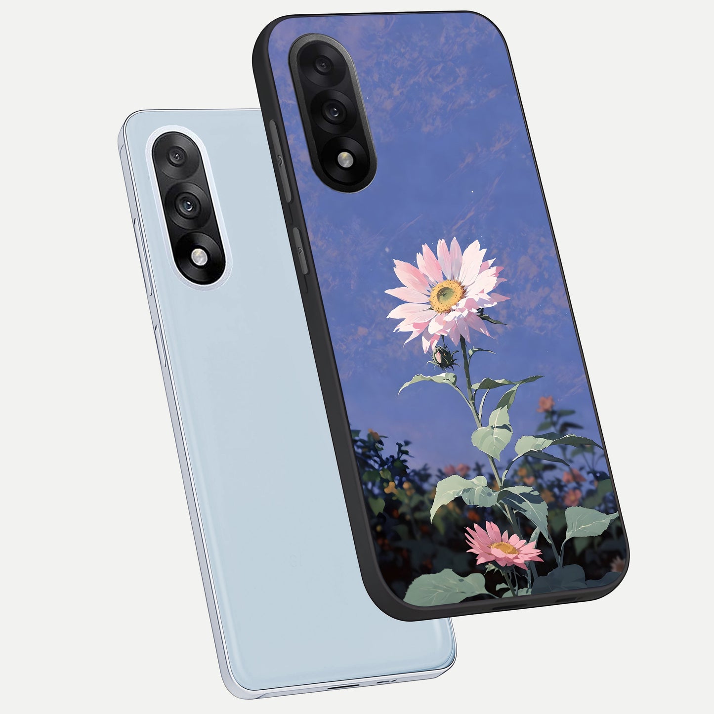  Pink Shells Outline phone case For Oneplus Nord 5 showing premium glass back cover with detailed artwork