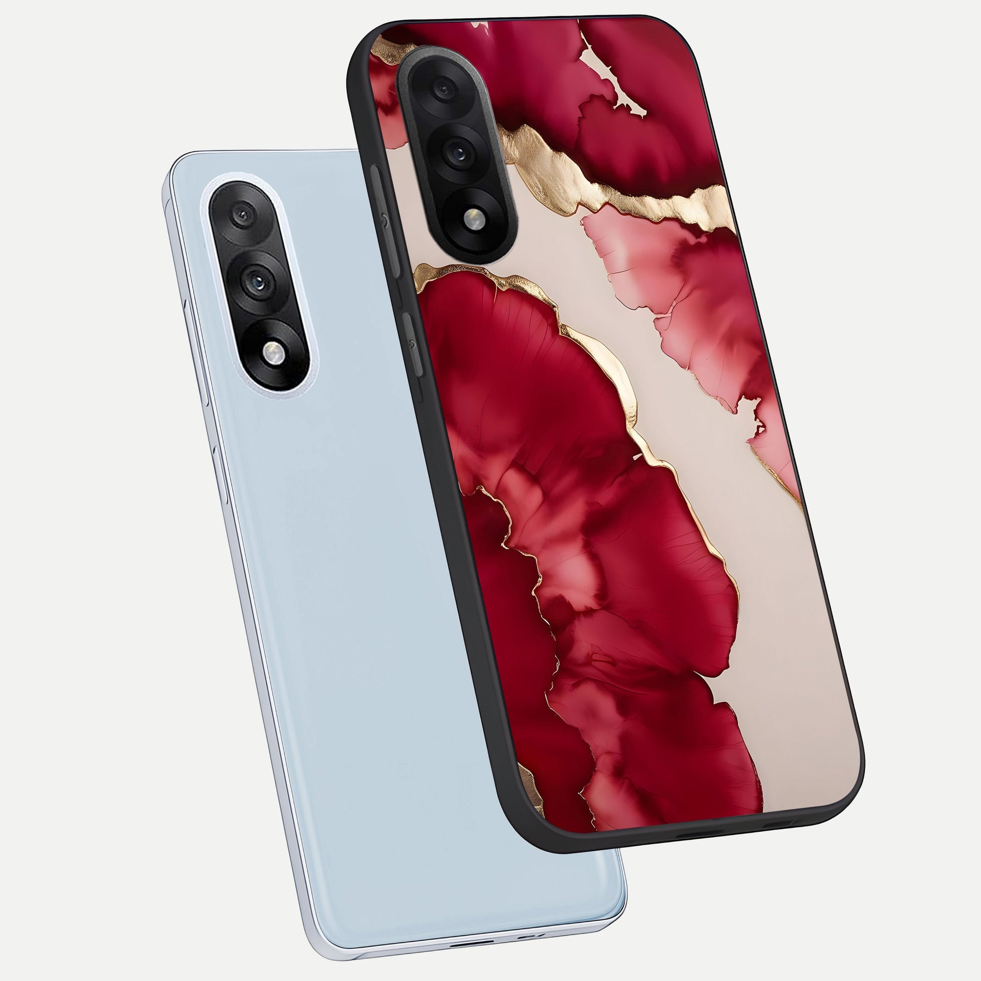  Pink And White Marble phone case For Oneplus Nord 5 showing premium glass back cover with detailed artwork