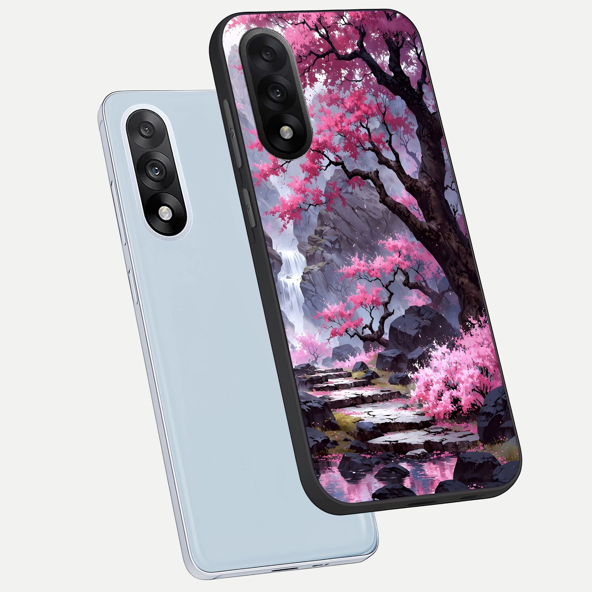  Pink Sunflower Glow phone case For Oneplus Nord 5 showing premium glass back cover with detailed artwork