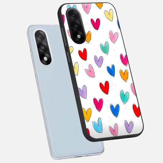  Playful Love Doodles phone case For Oneplus Nord 5 showing premium glass back cover with detailed artwork