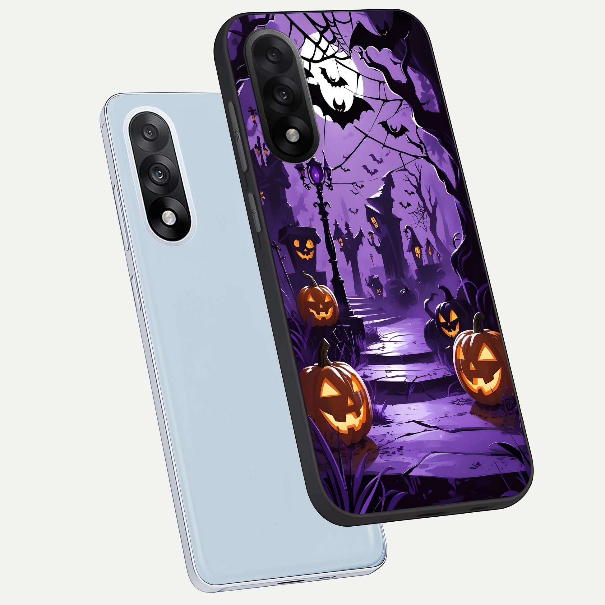  Pumpkin Patch Halloween phone case For Oneplus Nord 5 showing premium glass back cover with detailed artwork