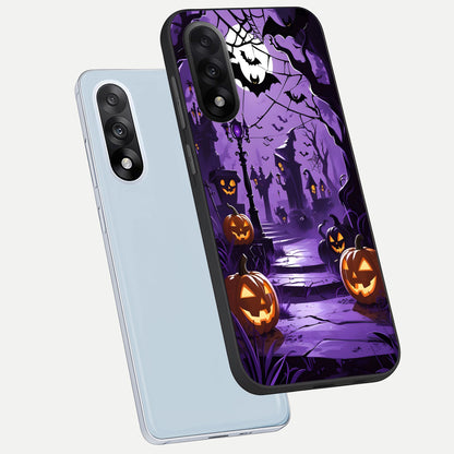  Pumpkin Patch Halloween phone case For Oneplus Nord 5 showing premium glass back cover with detailed artwork