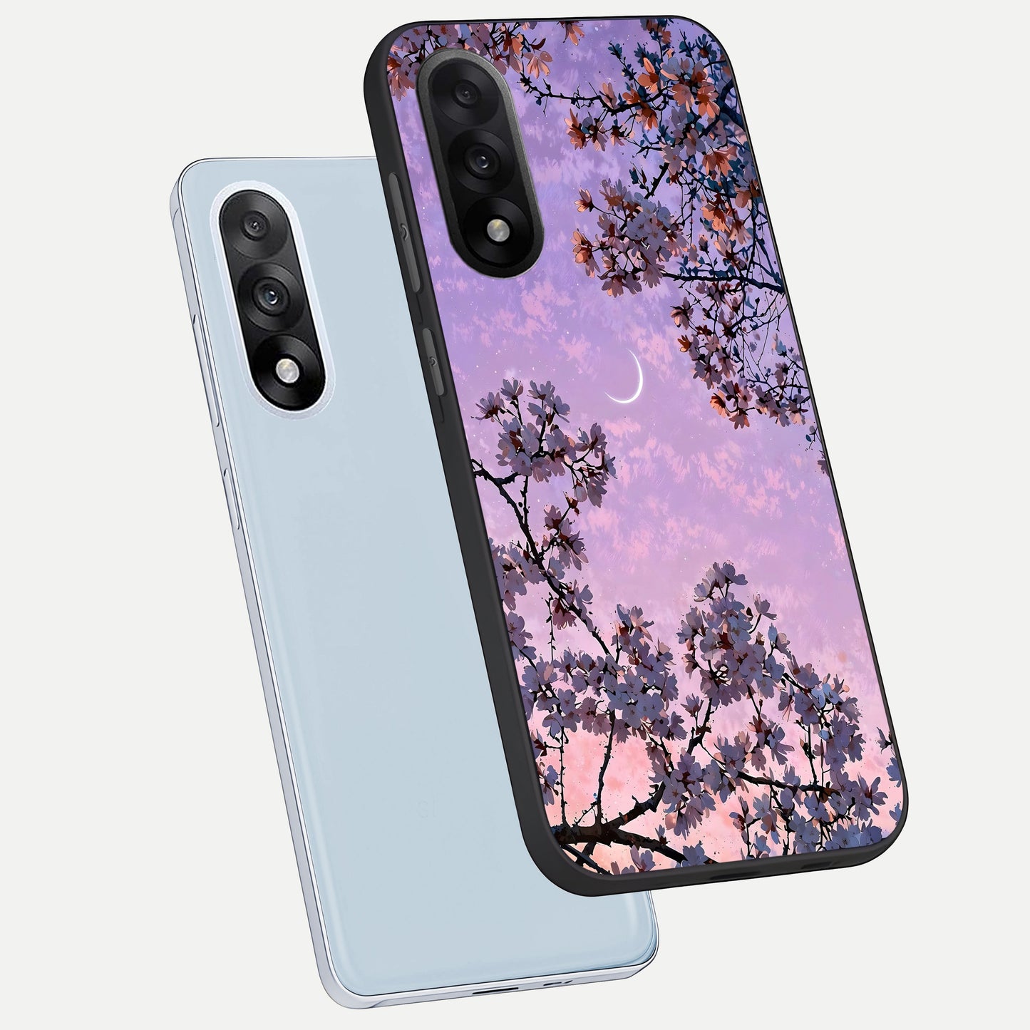  Purple Serenity Moon phone case For Oneplus Nord 5 showing premium glass back cover with detailed artwork