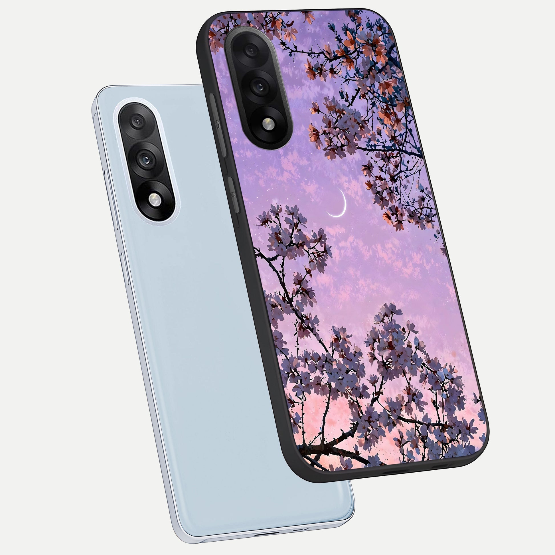  Purple Serenity Moon phone case For Oneplus Nord 5 showing premium glass back cover with detailed artwork