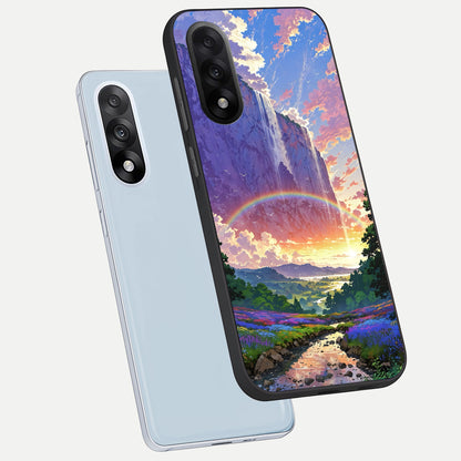  Rainbow Valley Dream phone case For Oneplus Nord 5 showing premium glass back cover with detailed artwork
