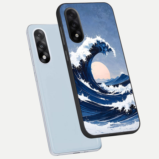  Rising Tide Power phone case For Oneplus Nord 5 showing premium glass back cover with detailed artwork