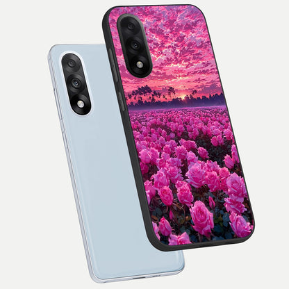  Rose Sunset Valley phone case For Oneplus Nord 5 showing premium glass back cover with detailed artwork