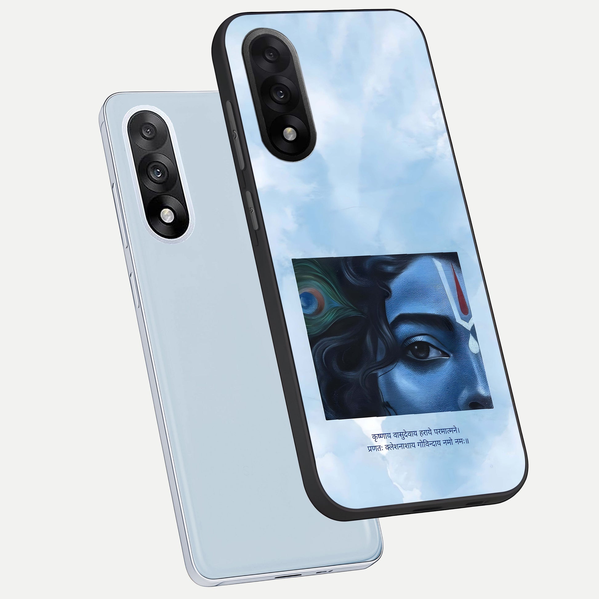  Spiritual Krishna phone case For Oneplus Nord 5 showing premium glass back cover with detailed artwork