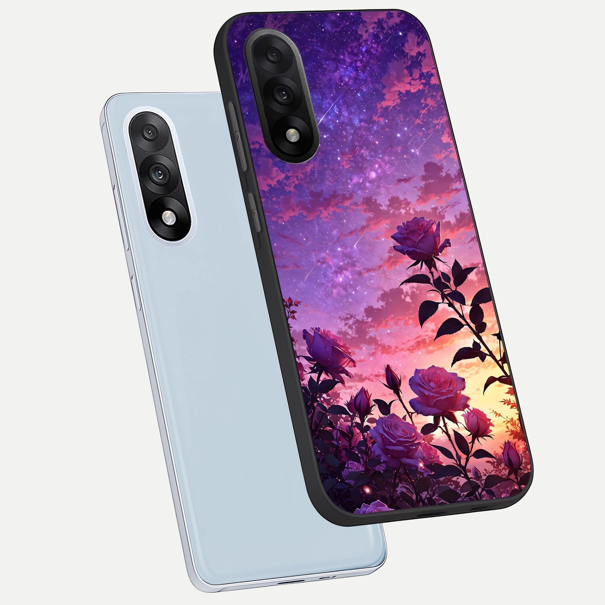  Starlit Rose Twilight phone case For Oneplus Nord 5 showing premium glass back cover with detailed artwork