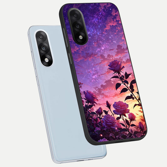  Starlit Rose Twilight phone case For Oneplus Nord 5 showing premium glass back cover with detailed artwork