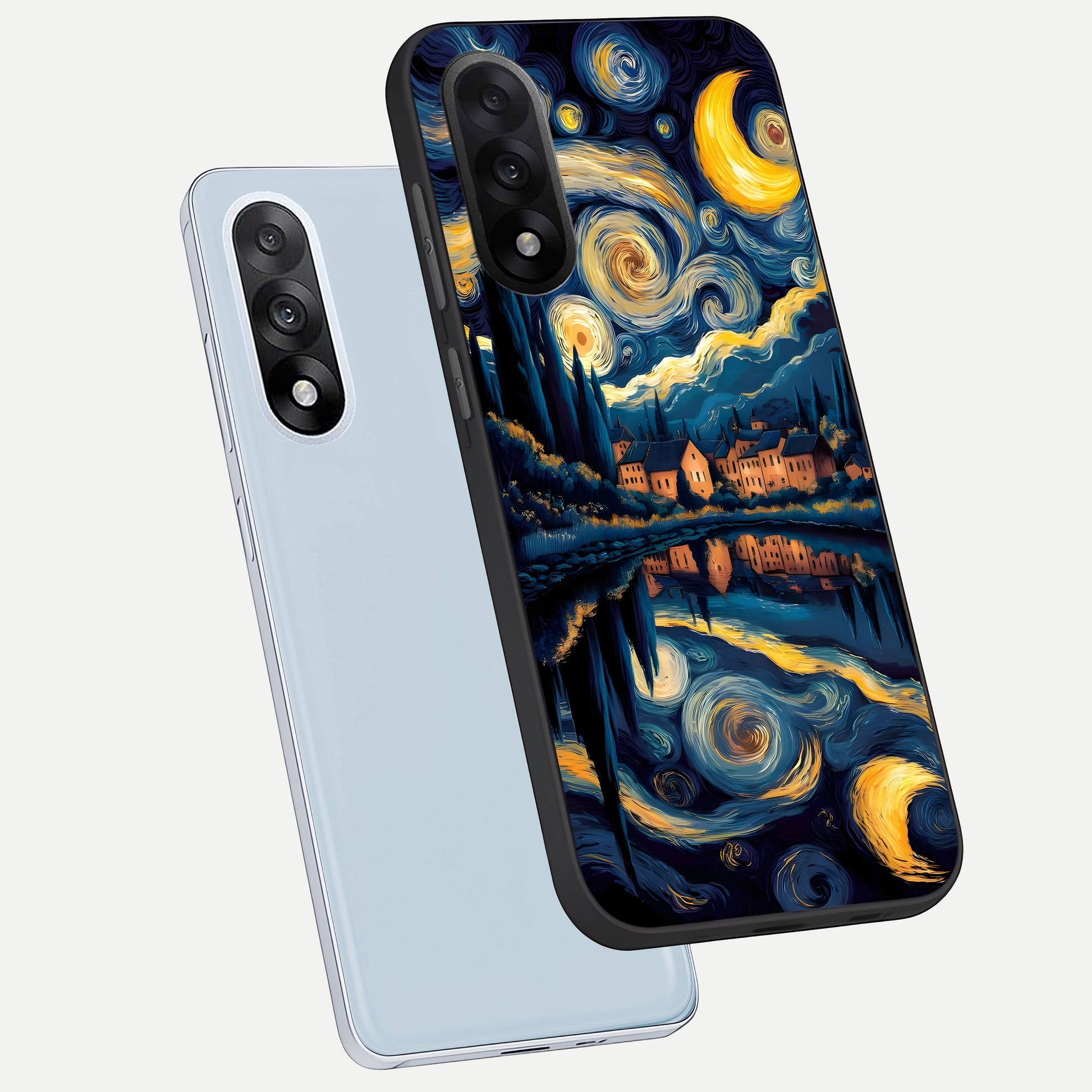  Starry Sky Serenity phone case For Oneplus Nord 5 showing premium glass back cover with detailed artwork