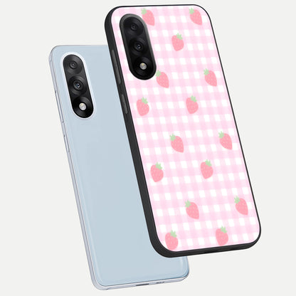  Strawberry Picnic Love phone case For Oneplus Nord 5 showing premium glass back cover with detailed artwork