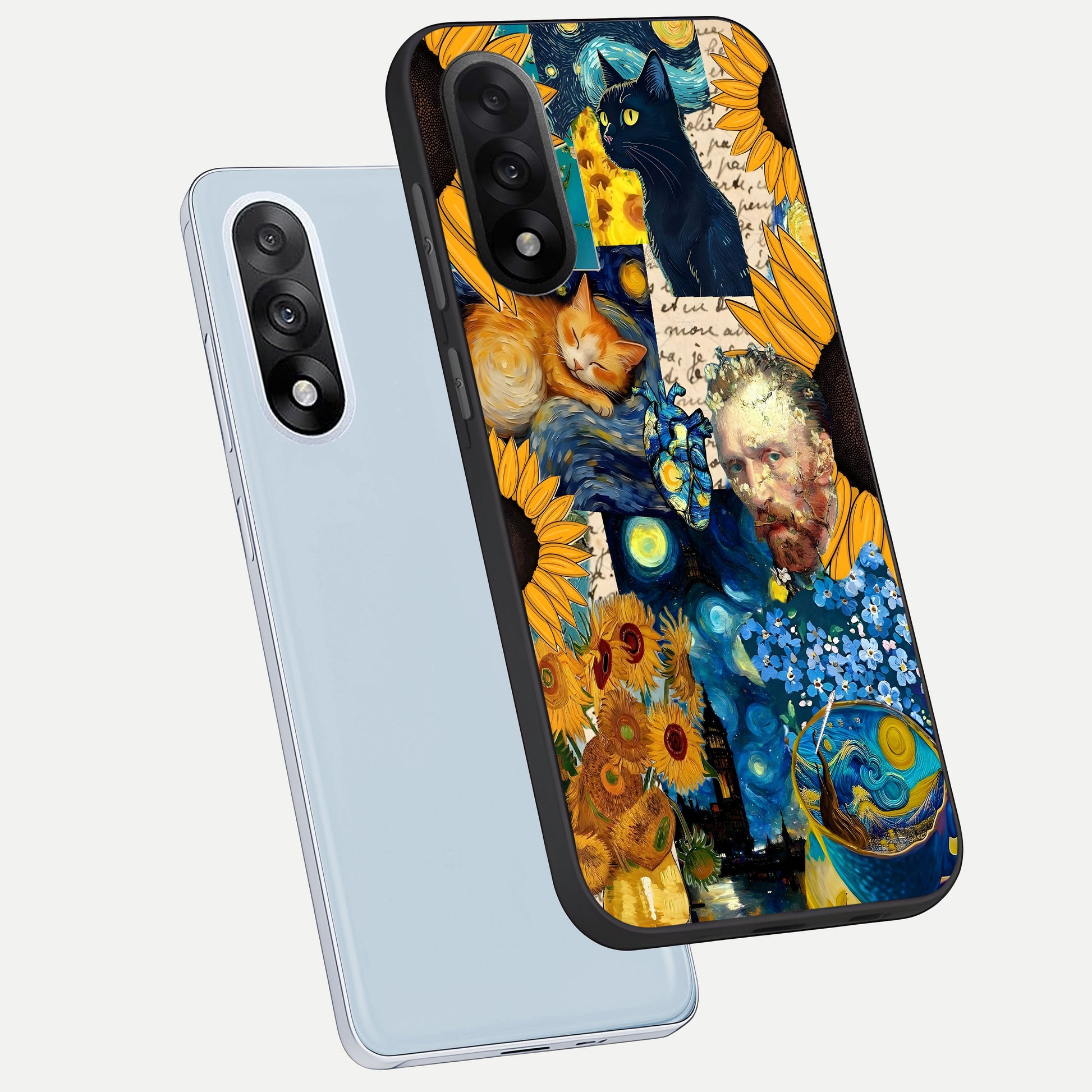  Sunflower Chic Mood Custom Name phone case For Oneplus Nord 5 showing premium glass back cover with detailed artwork