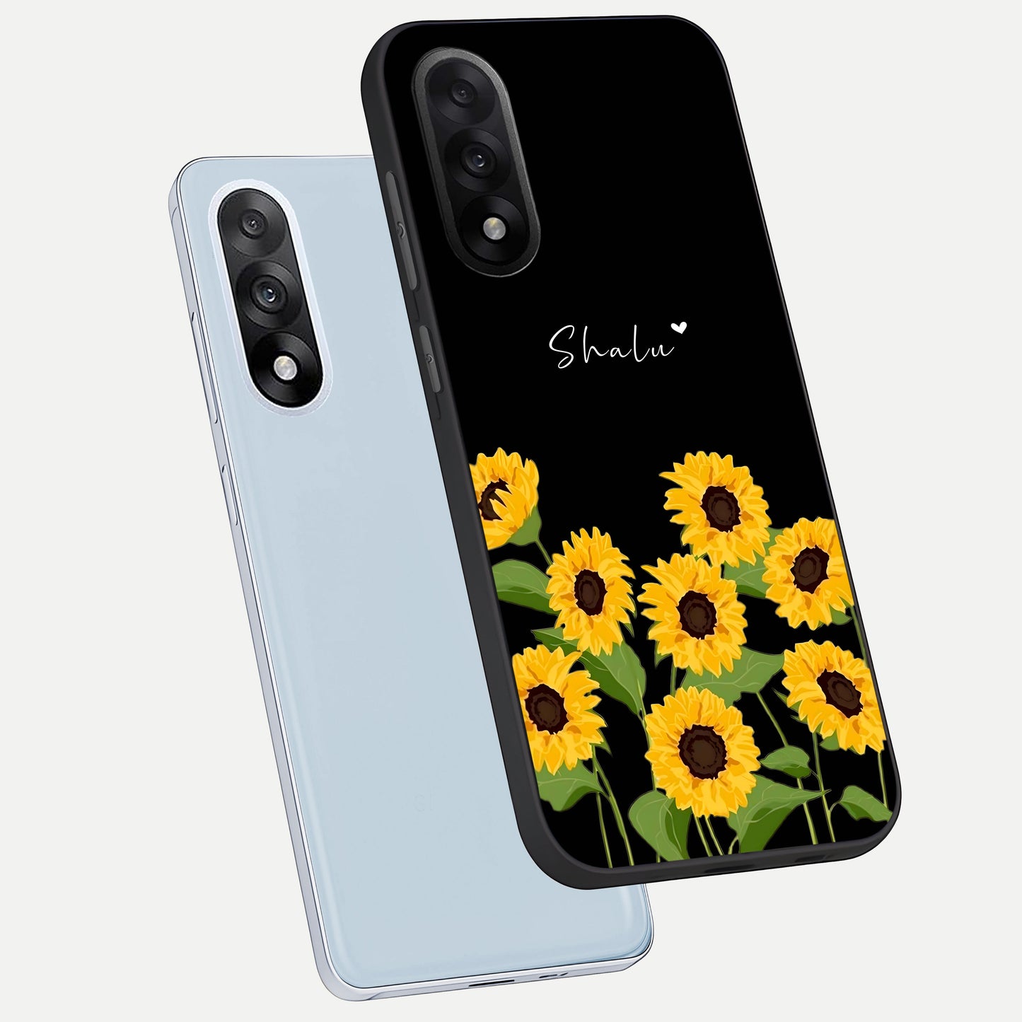  Sunflower Sky Bloom phone case For Oneplus Nord 5 showing premium glass back cover with detailed artwork