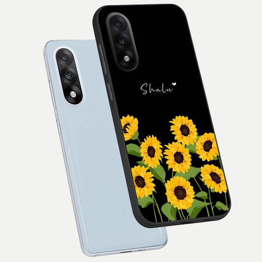  Sunflower Sky Bloom phone case For Oneplus Nord 5 showing premium glass back cover with detailed artwork