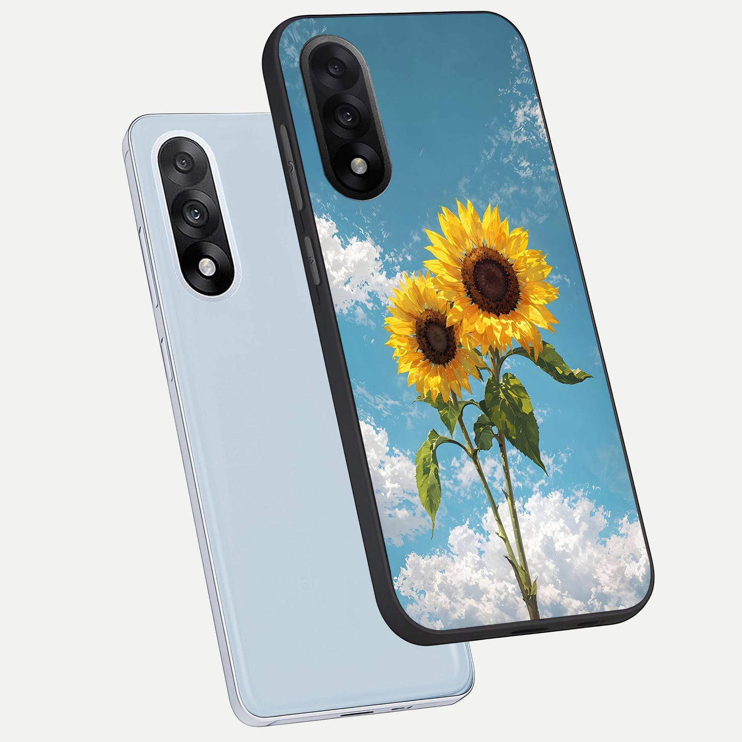  Sunlit Daisy Glow phone case For Oneplus Nord 5 showing premium glass back cover with detailed artwork