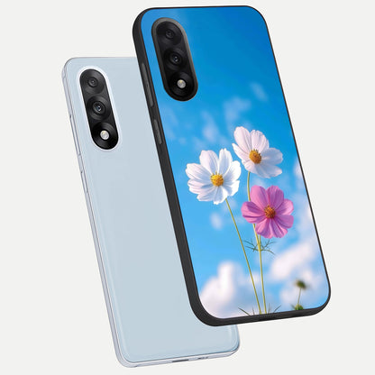 Tripple Flowers With Sky phone case For Oneplus Nord 5 showing premium glass back cover with detailed artwork