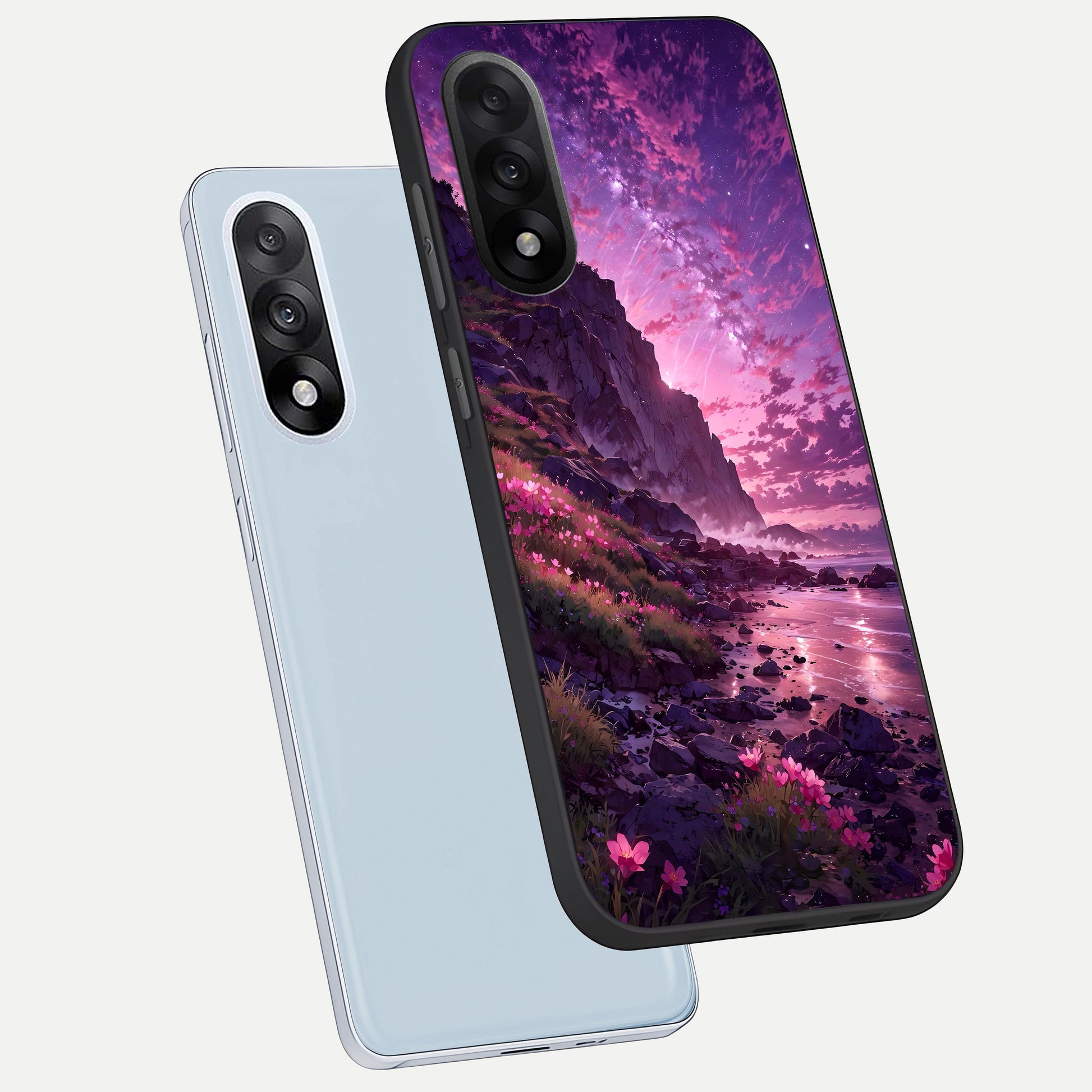  Twilight Blossom Coast phone case For Oneplus Nord 5 showing premium glass back cover with detailed artwork