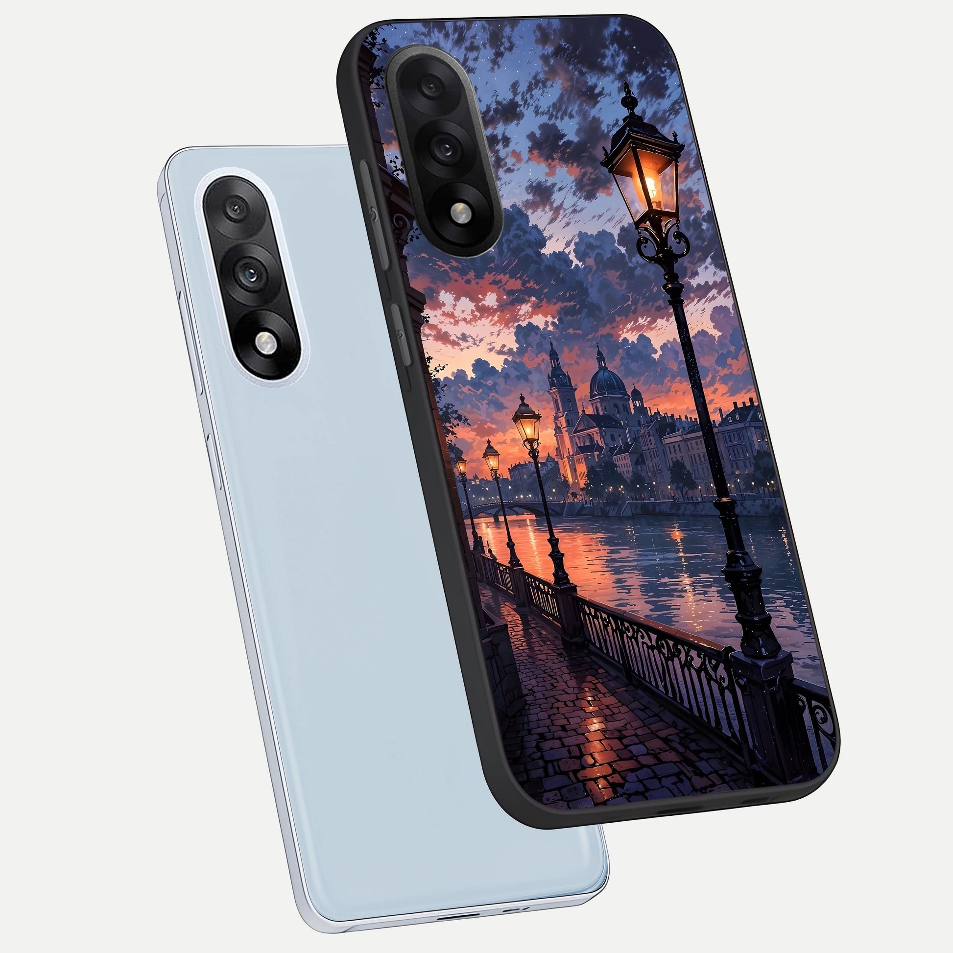  Twilight River Lights phone case For Oneplus Nord 5 showing premium glass back cover with detailed artwork